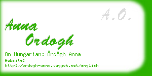 anna ordogh business card