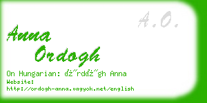 anna ordogh business card